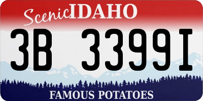 ID license plate 3B3399I