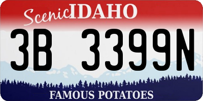 ID license plate 3B3399N
