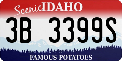 ID license plate 3B3399S