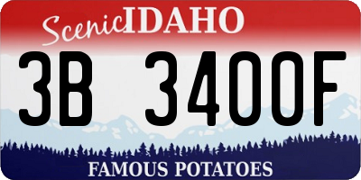 ID license plate 3B3400F