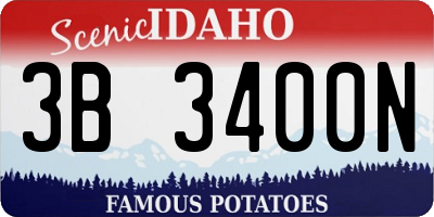 ID license plate 3B3400N