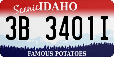 ID license plate 3B3401I