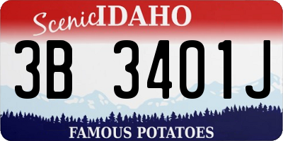 ID license plate 3B3401J