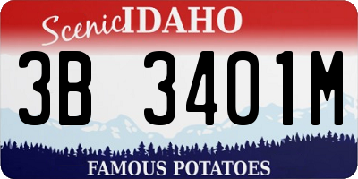 ID license plate 3B3401M