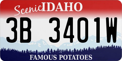 ID license plate 3B3401W