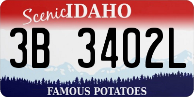 ID license plate 3B3402L