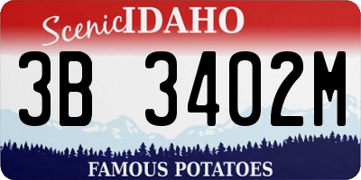 ID license plate 3B3402M