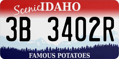 ID license plate 3B3402R