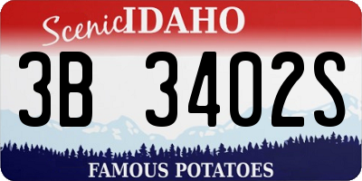 ID license plate 3B3402S