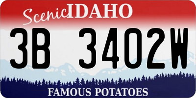 ID license plate 3B3402W