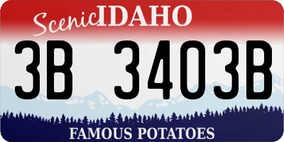 ID license plate 3B3403B