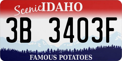 ID license plate 3B3403F