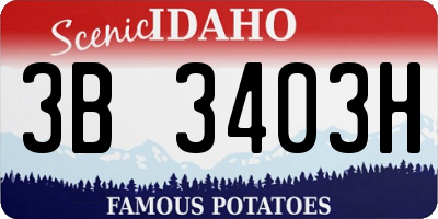 ID license plate 3B3403H