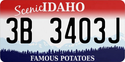ID license plate 3B3403J