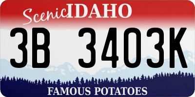 ID license plate 3B3403K