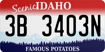 ID license plate 3B3403N