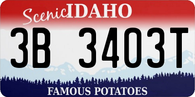 ID license plate 3B3403T