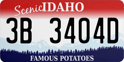 ID license plate 3B3404D