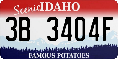 ID license plate 3B3404F