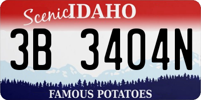 ID license plate 3B3404N
