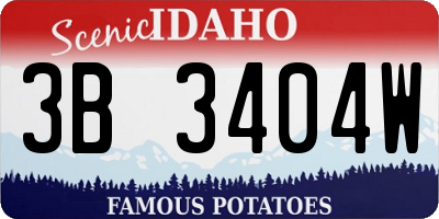 ID license plate 3B3404W