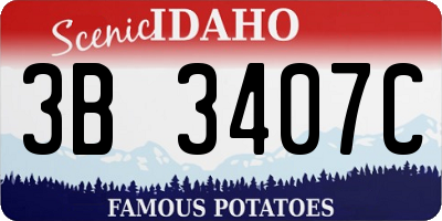 ID license plate 3B3407C