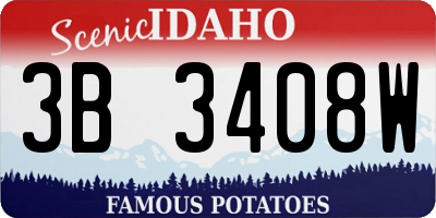 ID license plate 3B3408W