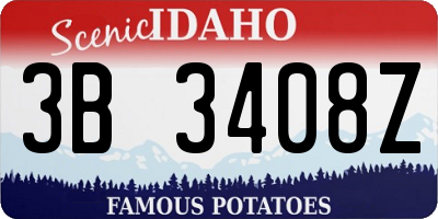 ID license plate 3B3408Z
