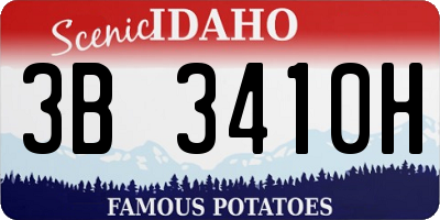 ID license plate 3B3410H