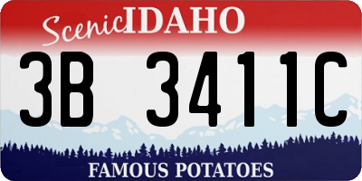 ID license plate 3B3411C