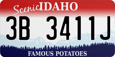 ID license plate 3B3411J