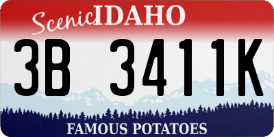 ID license plate 3B3411K