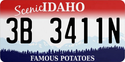 ID license plate 3B3411N