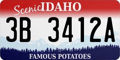 ID license plate 3B3412A