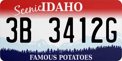 ID license plate 3B3412G