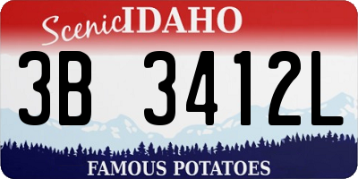 ID license plate 3B3412L