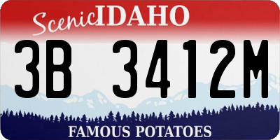 ID license plate 3B3412M