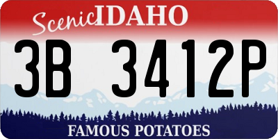 ID license plate 3B3412P