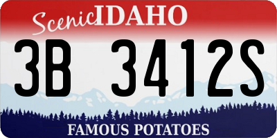 ID license plate 3B3412S