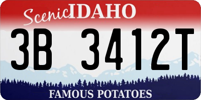 ID license plate 3B3412T