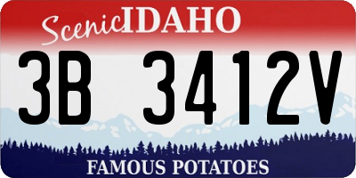 ID license plate 3B3412V