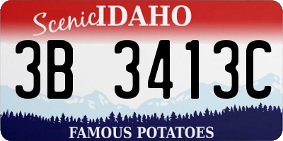 ID license plate 3B3413C