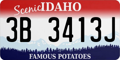 ID license plate 3B3413J