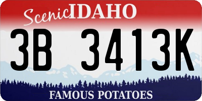 ID license plate 3B3413K