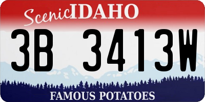 ID license plate 3B3413W