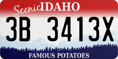 ID license plate 3B3413X