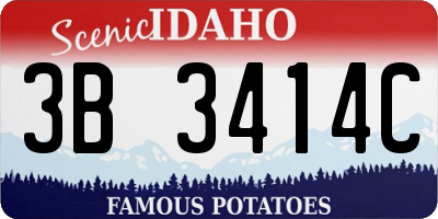 ID license plate 3B3414C