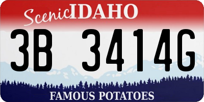 ID license plate 3B3414G