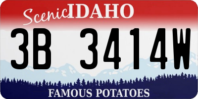 ID license plate 3B3414W