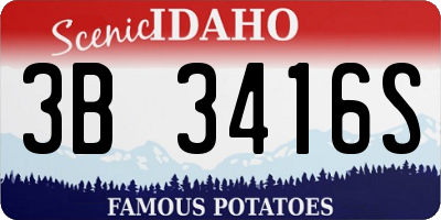 ID license plate 3B3416S